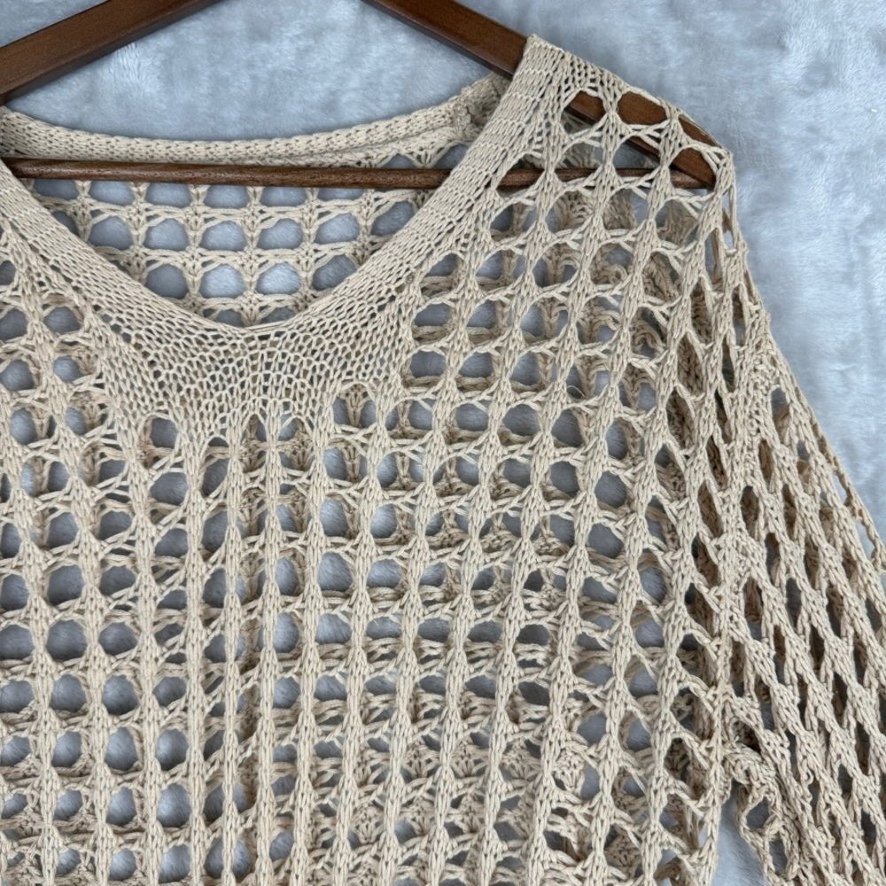Open-Knit Cream Women’s Sweater